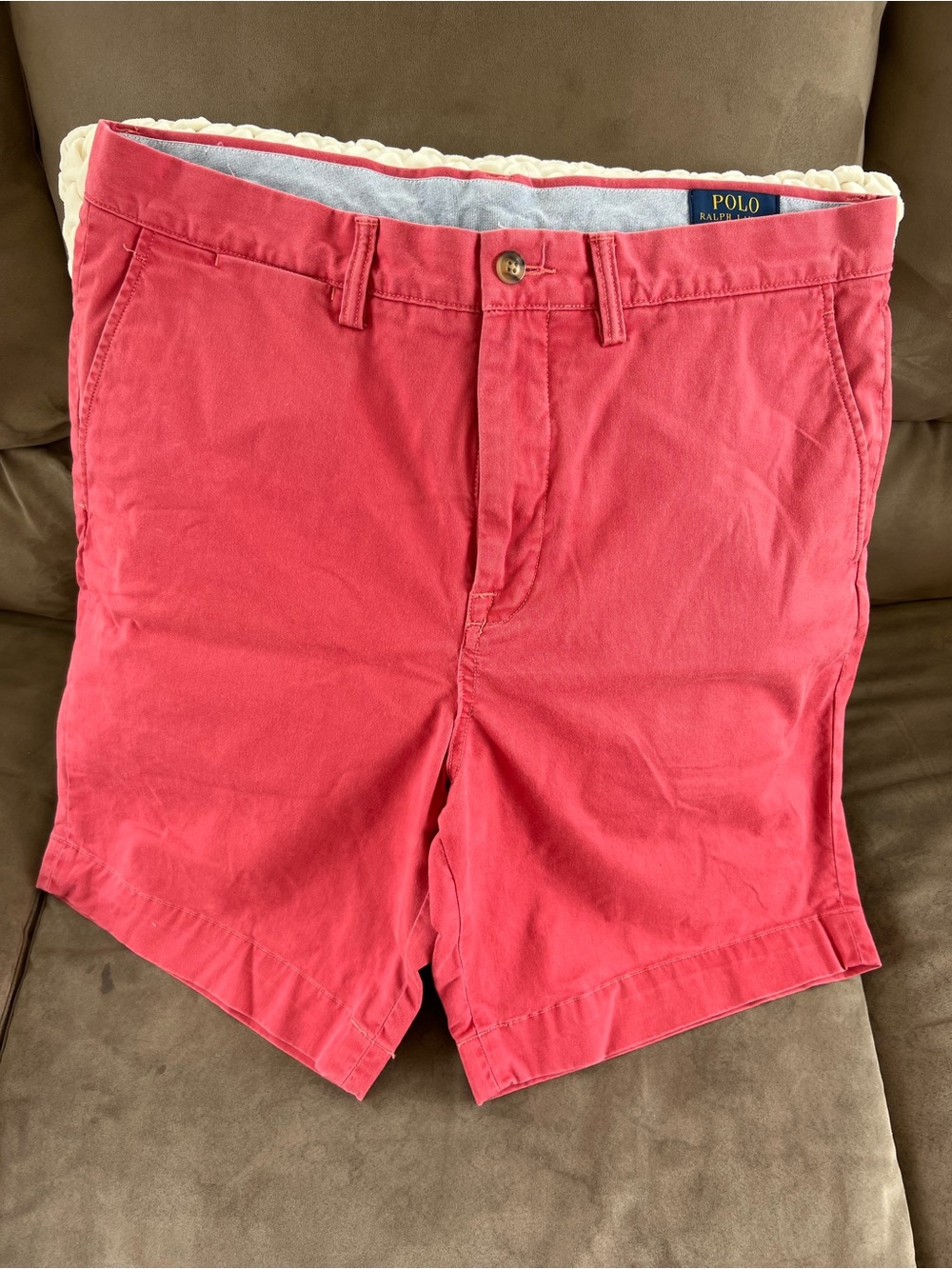 Polo by Ralph Lauren Coral-Red Flat Front Men’s Shorts